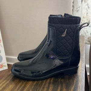 Nautica black rain boots